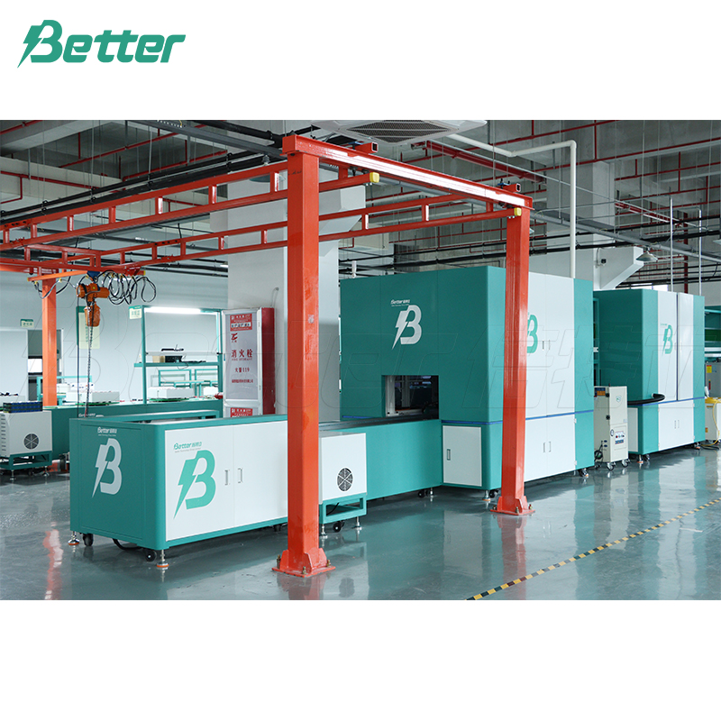 Línea de montaje automática para paquetes de baterías de celdas prismáticas