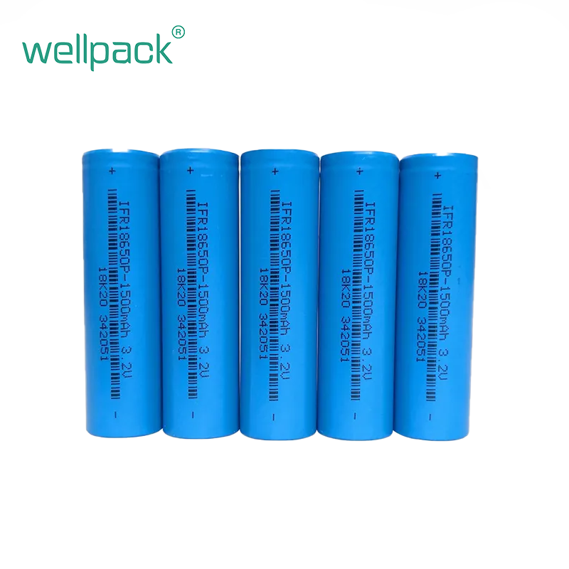 Bateria cilíndrica de lítio 18650 de 3,2 V e 1500 mAh