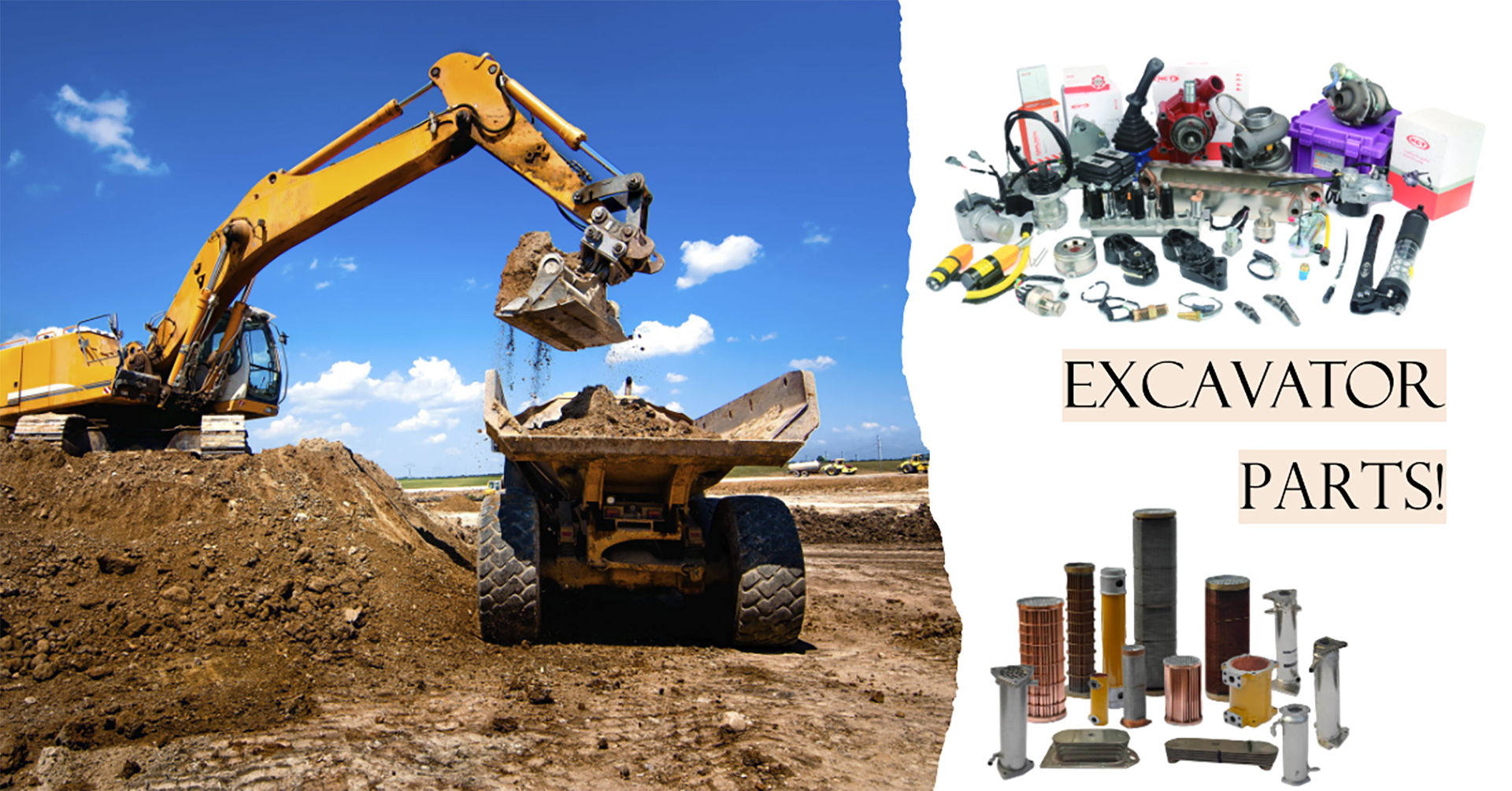 O cartaz de propaganda da escavadeira é realmente grande e de alta definição