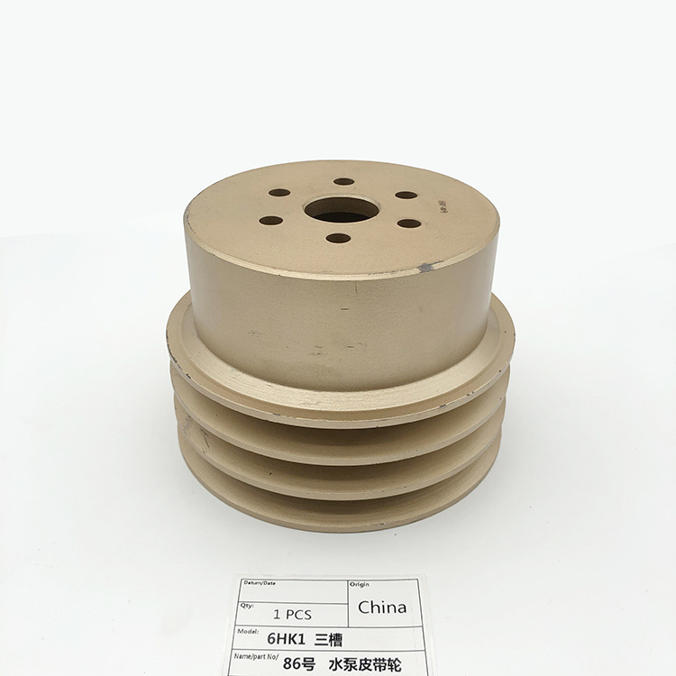 Pompe à eau de poulie de vilebrequin à moteur multiple à vente rapide de type trois rainures adaptées à l'excavatrice à moteur 6HK1.