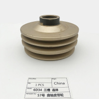 Multiple Engine/Size Standard Crankshaft Tensioner, Crankshaft Pulley Conjoined Type Three Grooves Fit for 6D34 Many Types of Machine Excavator.