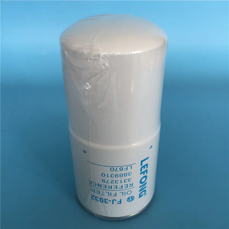 Óleo Premium da escavadeira/combustível/água/ar/filtro hidráulico Fj-3032 3313279 3889310 Lf670 Filtro de óleo