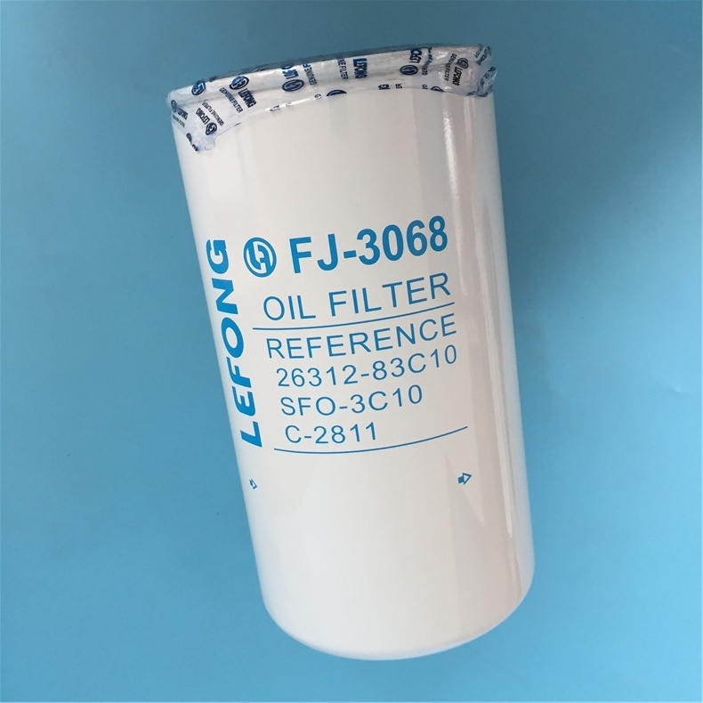 La excavadora de buena calidad de aceite/combustible/agua/aire/filtro hidráulico Fj-3068 R380 26312-83c10 Sfo-3c10 C-2811 Filtro de aceite