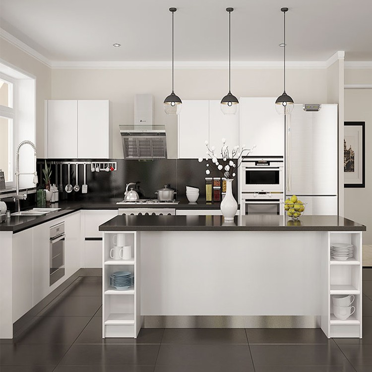 Modern White Matt Finish Lacquer Kitchen with Island China