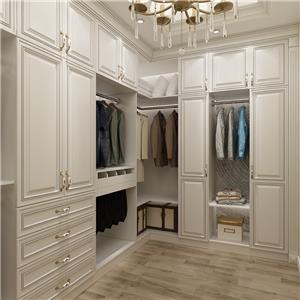Conjunto de roupas de quarto personalizadas com guarda-roupa em PVC de madeira para armário