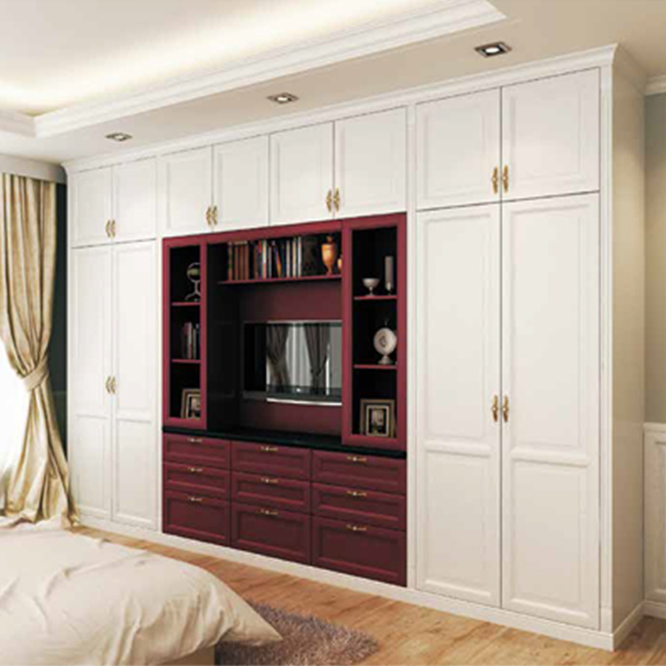 Modern Bedroom White PVC MDF Wood Wardrobe with TV Cabinet Designs Manufacturers, Modern Bedroom White PVC MDF Wood Wardrobe with TV Cabinet Designs Factory, Supply Modern Bedroom White PVC MDF Wood Wardrobe with TV Cabinet Designs