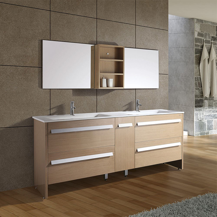 Modern Classic Free Standing Double Sink Bathroom Vanity Cabinet Set Furniture