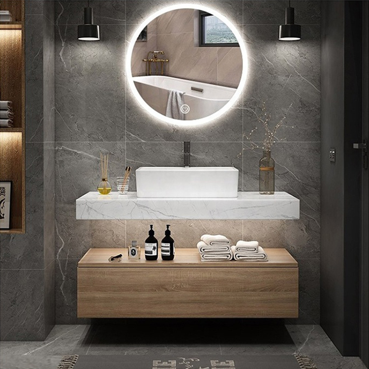 Modern Luxury LED Light Mirror Wall Mounted Bathroom Vanity Cabinets with Single Sink Manufacturers, Modern Luxury LED Light Mirror Wall Mounted Bathroom Vanity Cabinets with Single Sink Factory, Supply Modern Luxury LED Light Mirror Wall Mounted Bathroom Vanity Cabinets with Single Sink