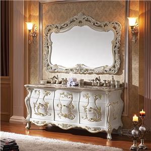 Antique Style Royal Curved Solid Wood Bathroom Vanity Cabinet