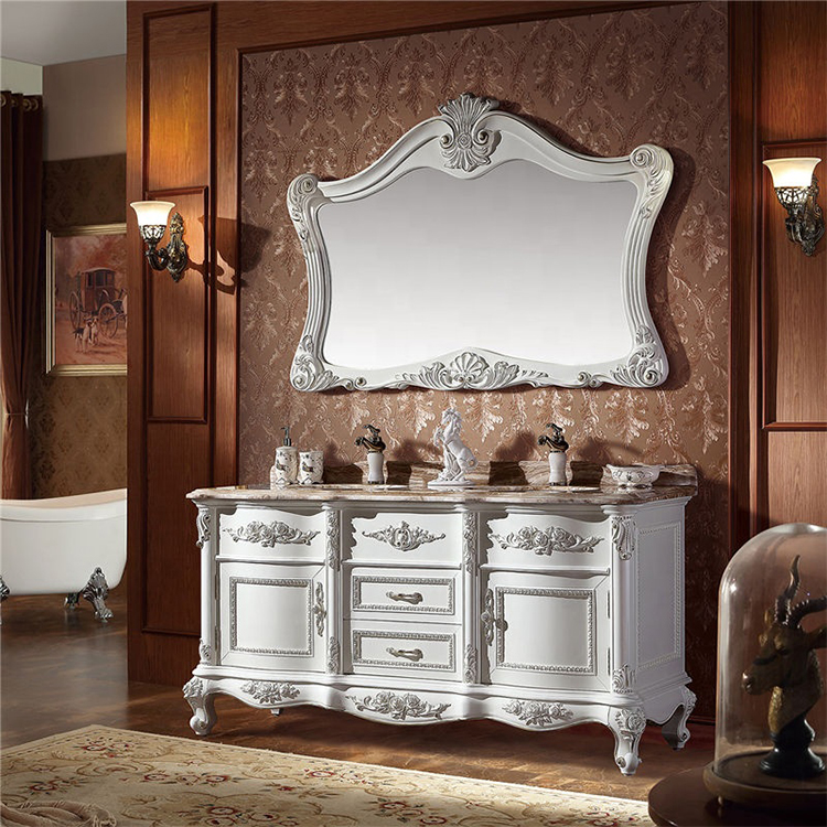 Antique Style Royal Curved Solid Wood Bathroom Vanity Cabinet Manufacturers, Antique Style Royal Curved Solid Wood Bathroom Vanity Cabinet Factory, Supply Antique Style Royal Curved Solid Wood Bathroom Vanity Cabinet