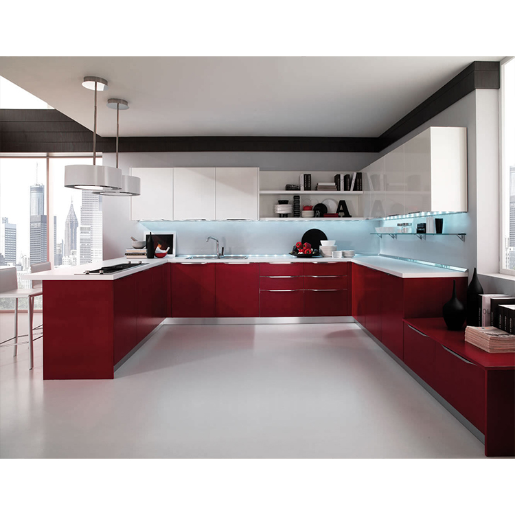 Modern Design Red High Glossy Lacquer Finish Kitchen Cabinet For Sale Manufacturers, Modern Design Red High Glossy Lacquer Finish Kitchen Cabinet For Sale Factory, Supply Modern Design Red High Glossy Lacquer Finish Kitchen Cabinet For Sale