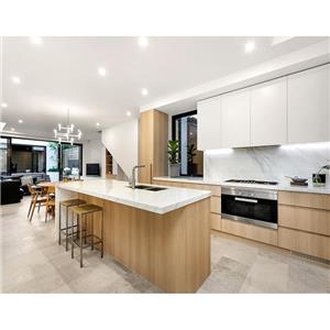 Diseño moderno de gabinete de cocina de madera de melamina blanca