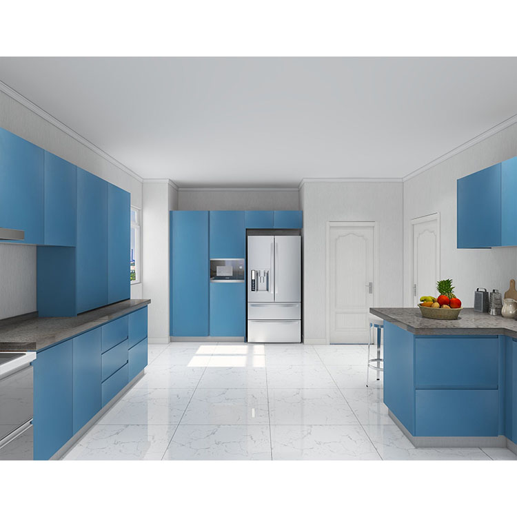 Modern Blue High Gloss Acrylic Kitchen Cabinets Design Manufacturers, Modern Blue High Gloss Acrylic Kitchen Cabinets Design Factory, Supply Modern Blue High Gloss Acrylic Kitchen Cabinets Design