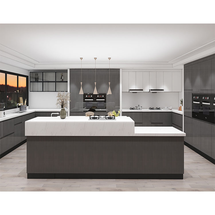 Custom Modern Style UV Finish Wood Kitchen Cabinet Furniture Design