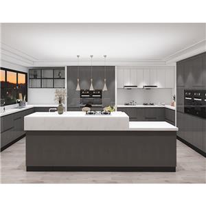 Design de móveis de cozinha de madeira estilo moderno personalizado com acabamento UV