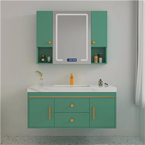 โต๊ะเครื่องแป้งห้องน้ำเคลือบสีเขียวเข้มทันสมัย ​​57/65/76/86/92 นิ้ว
