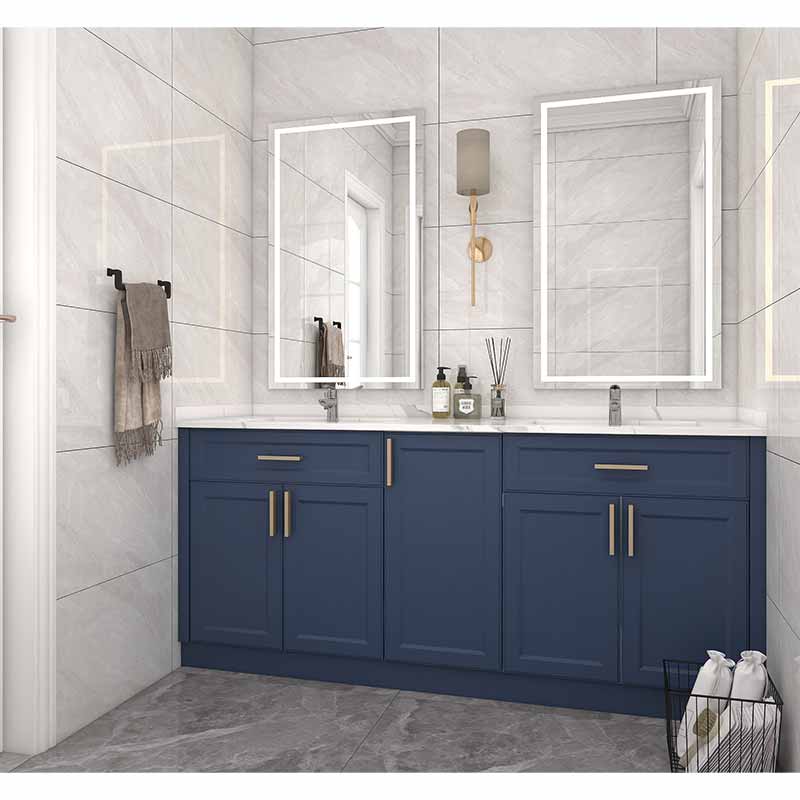 Modern Navy Light Blue Bathroom Storage Cabinets With Sink