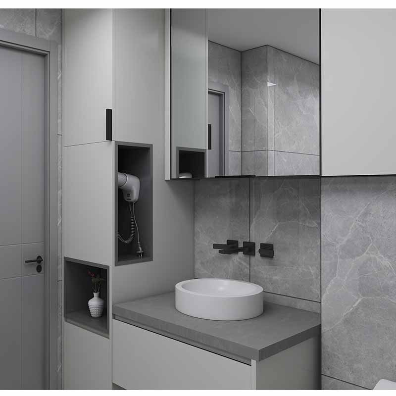Modern Bathroom Corner Vanity Black Green White Grey Blue Tan Color Customized