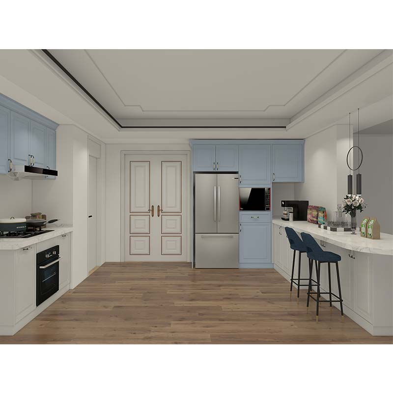 Modern Light Blue and White Storage Kitchen Cabinets Made in China Manufacturers, Modern Light Blue and White Storage Kitchen Cabinets Made in China Factory, Supply Modern Light Blue and White Storage Kitchen Cabinets Made in China