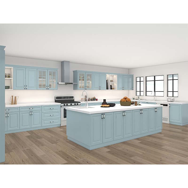 Modern Light Blue and White Storage Kitchen Cabinets Made in China Manufacturers, Modern Light Blue and White Storage Kitchen Cabinets Made in China Factory, Supply Modern Light Blue and White Storage Kitchen Cabinets Made in China
