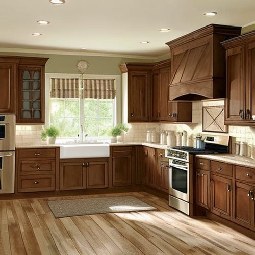 farmhouse color schemes for kitchens with hickory cabinets