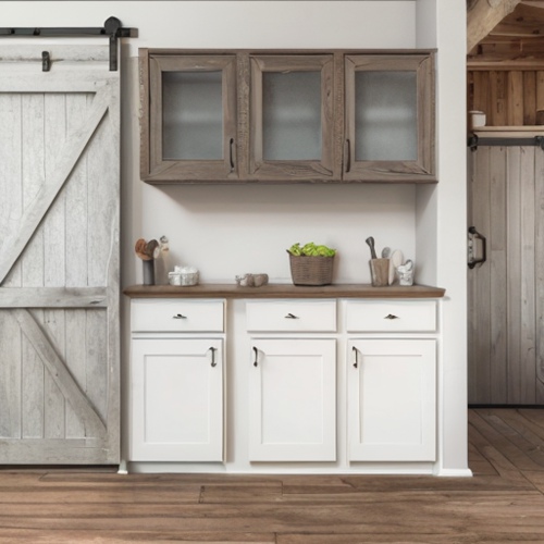 barn door kitchen cabinets