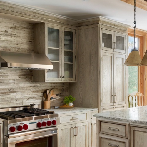 Driftwood kitchen cabinets