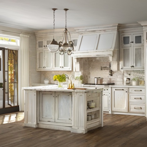 antique white distressed kitchen cabinets