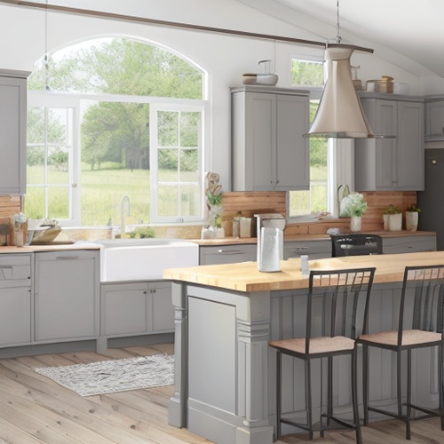 farmhouse grey kitchen cabinets