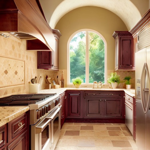 Arched kitchen cabinets