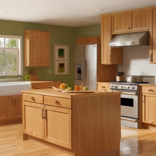 maple shaker kitchen cabinets
