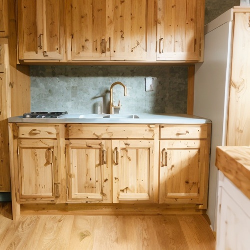 knotty pine kitchen cabinets