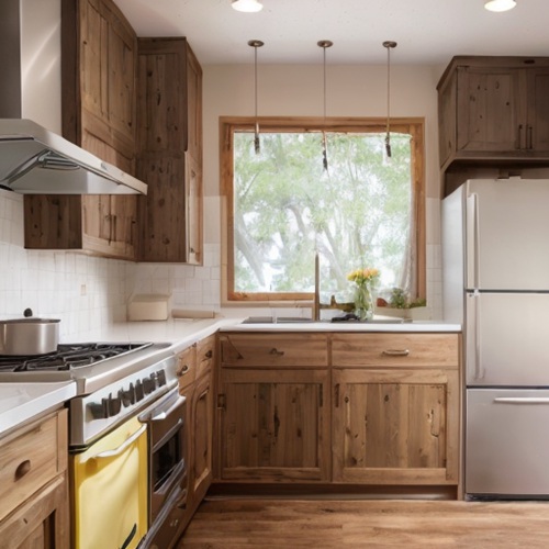 knotty pine kitchen cabinets