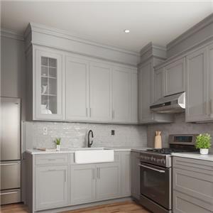 gray stained cabinets