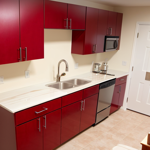 Elegance Defined: Cherry Cabinets with White Countertops for a Timeless Kitchen