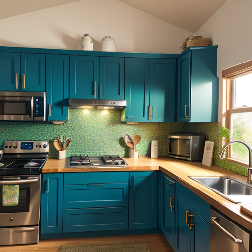 Elevate Your Kitchen Design with Blue-Green Cabinets: A Perfect Blend of Serenity and Sophistication