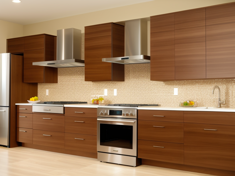 modern walnut kitchen cabinets