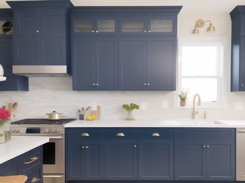 modern navy blue kitchen cabinets