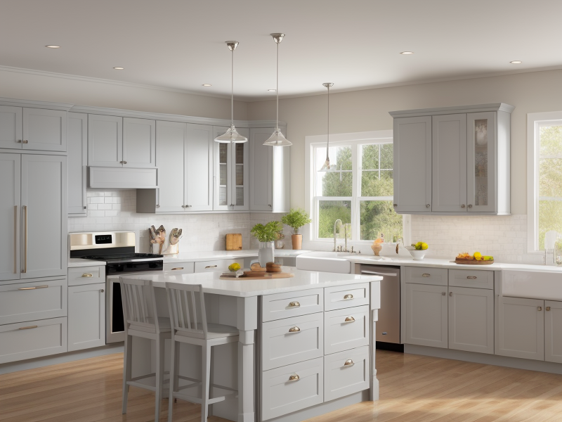 pale grey light grey kitchen cabinets