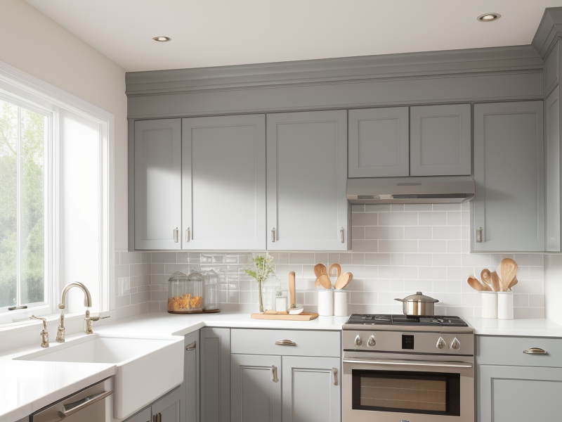 pale grey light grey kitchen cabinets