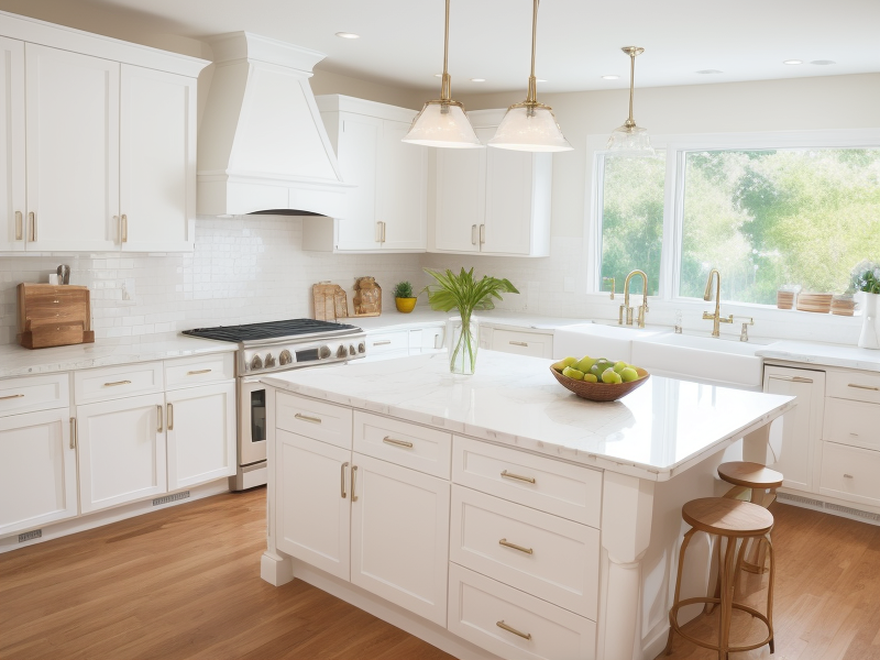 white countertops with white cabinets
