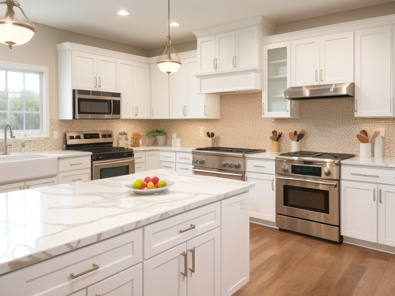 white countertops with white cabinets