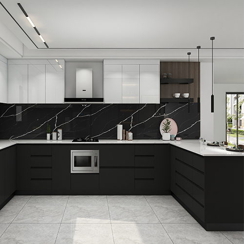 black kitchen cabinets