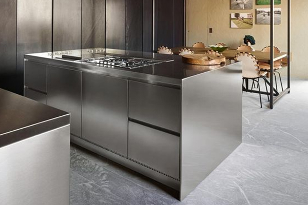 metallic kitchen cabinets