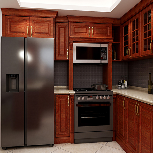 wood and painted kitchen cabinets