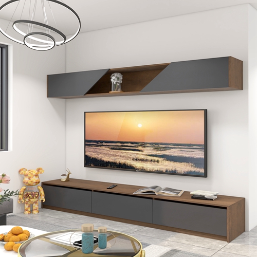 Modern simple Living Room Furniture tv stand With LED Light Storage TV Cabinet for home use