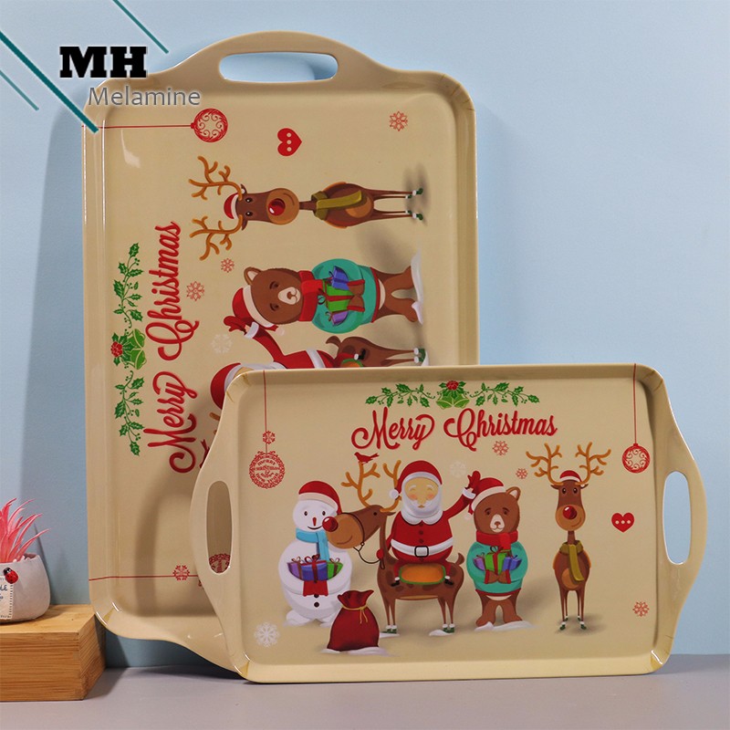 Supply Decorative Melamine Christmas Serving Trays Wholesale Factory