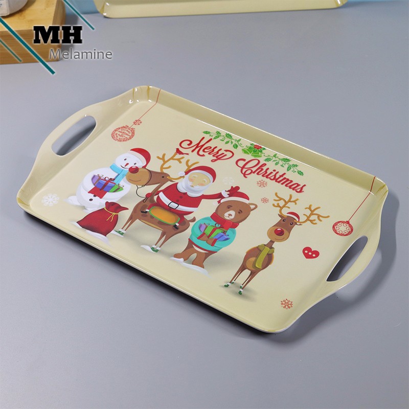 Supply Decorative Melamine Christmas Serving Trays Wholesale Factory