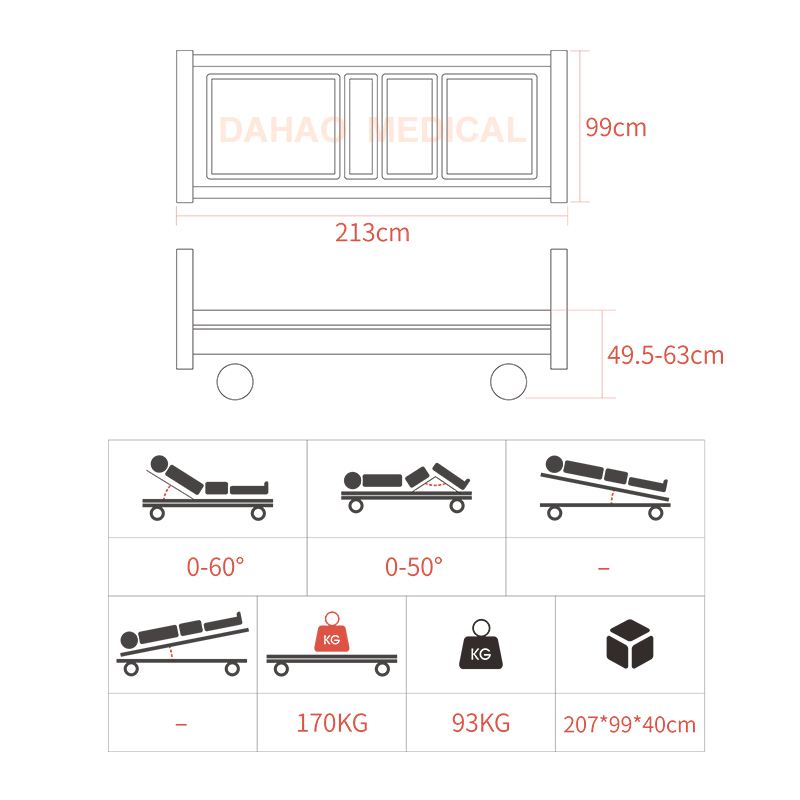 3-Section Electric Medical Bed with Super Low Height