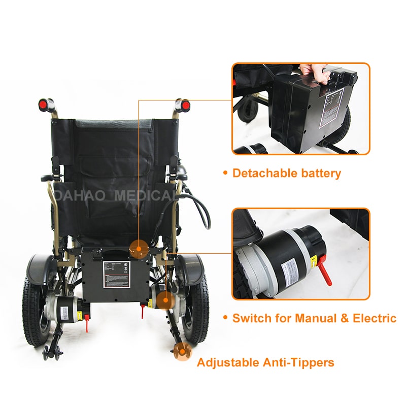 120 KG Loading Weight Folding Dual-purpose Manually Electric Power Wheelchair
